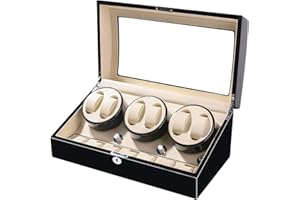 Sepano Remontoir Automatique avec Moteur Mabuchi extrêmement Silencieux 6 + 7 boîte de Rangement pour Montres, Noir, Marron, Blanc