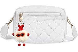 FOSDICK Umhängetasche Mädchen, Kinder Handtasche Geldbeutel Mädchen, Kunstleder Weiße Umhängetasche Kleine Tasche Damen, Crossbody Bag für Kinder