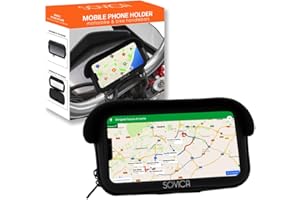 Sovica Soporte movil Moto Bicicleta Bici Impermeable Funda Protectora Visera antireflejos Valida para Smartphones hasta 7.2" sujecion al Manillar Doble Tornillo Forro antilluvia