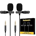 Kalawen Professional Lavalier Microphone 2 Pack, Professional Omnidirectional Condenser Mic for Android Smartphone,YouTube, Interview, Studio, Mini Microphone for YouTube Video Recording
