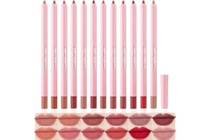 YIBABY Matte Lip Liner Pencil Set, 12 Farben Natural Nude to Dark Waterproof Long Lasting No Fade Soft Pencils Lipstick Makeup Gift Set for Daily Travel Party Work