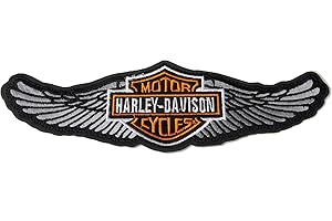 SUMA SHOP Parche réplica Harley Davidson Alado 25 x 8 cm con adhesivo térmico para chaquetas Biker