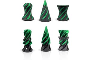 Triformia 3Pcs Impossible Fidget Toys, 3D Printed Spiral Design, ADHD Autism Sensory Stress Relief Desk Toys, Unique Gifts for Kids & Adults (Candy Gem Green & Black)