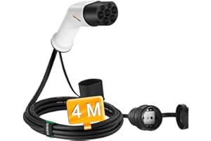 GUWIEYG Adaptateur Type2 vers Schuko, 16A Max, 250V, 3.5KW Schuko à IEC62196 Type2 Adaptateur, Type2 vers Prise Européenne pour Motos Electriques et E-Bikes 3M