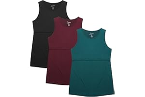 Sosolism 3 Pack Infermieristica Canotte per Allattamento al Seno Senza Maniche Magliette Gilet maternità Vestiti Gravidanza