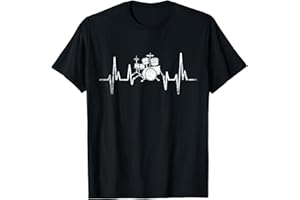 CHEMISE DE MUSIQUE & IDÉE CADEAU Cadeau Pour Musicien Drums Battement De Coeur Batterie T-Shirt