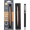 Parker Jotter Anti Microbial Stainless Steel Ball Pen (Ink - Blue) Fountain Pen (Black body)