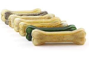 Huesos masticables DOGBOSS Ingredientes 100% Naturales, Diferentes tamaños y sabores (Pack de Prueba con 7 Huesos, 17 cm)