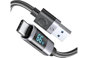 ORICO Kabel USB A na USB C 6 A, szybkie ładowanie, 66 W, PD typ C, wyświetlacz LED, szybkie ładowanie, kabel do przesyłania danych o dużej prędkości, kompatybilny z Samsung Huawei i innymi (0,5 m)