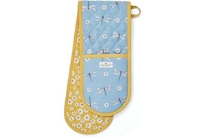 Cooksmart Double Oven Gloves Heat Resistant | British Designed Heat Resistant Oven Gloves | Modern Oven Mitt & Potholder for Home Cooking | Maximum Heat Protection Kitchen Oven Gloves - Curious Dogs