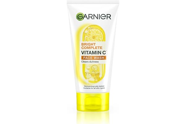 Garnier Skin Naturals Bright Complete Vitamin C Face Wash - Vitamin C Face Wash For Brighter and Glowing Skin - Daily Cleanser Suitable For all Skin Types, 150g