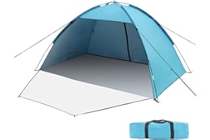 WOVOKA Tente de Plage pour 1-3 Personnes, Abris de Plage Anti UV Poids Léger, Facile à Installer et Portable, pour Camping, Pêche, Pique-Nique, Jardin