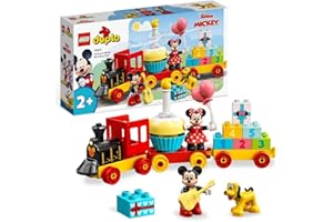 LEGO Duplo Disney Le Train d’Anniversaire de Mickey et Minnie - Jouet Train pour Fille ou Garçon dès 2 Ans - Jouet Éducatif pour Enfants en Bas Âge - Briques de Chiffres & 3 Figurines - Cadeau 10941