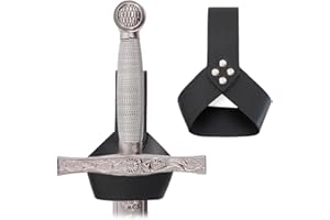 XPEX 1 Pièces Porte-Ceinture En Cuir Véritable Pour Épées Larp Moyen Âge Viking Fête Costumée Halloween Étui En Cuir,Étuis Médiévaux De La Renaissance, Ceinture Holster Très(Noir)