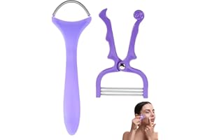 KEMUZ Depiladora Facial Mujer - 2 Unidades, Manual Portátil para Labios y Cara, Sin Dolor, Acero Inoxidable, Herramienta Belleza