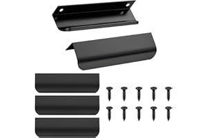 Nokwocy 5 sztuk czarnych uchwytów meblowych, 150 mm, uchwyty do drzwi, ukryte uchwyty do szafy, uchwyty kuchenne, uchwyty do szuflad ze śrubami