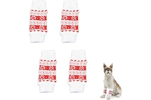 AWOCAN Jambières tricotées pour animal domestique - Chaussettes pour animaux de compagnie de petite et moyenne taille - Tendances, propres et chaudes - (L, rouge)