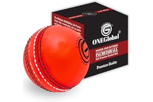 ONEGlobal Soft & Safe Practice Cricket Ball | Weicher & Sicherer Gummi-Cricketball zum Üben | Mit Echter Naht & Kern für Hüpfen & Schwingen | Ideal Cricketbälle für Selbstvertrauen & Streichhölzer