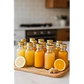 12 Pieces Transparent Glass Shot Bottle Leak Proof Gold Gift Fragrance Ornament Multi-Purpose Bottle with Metal Lid 50ml