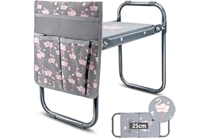 Hortem Upgraded Garden Kneeler Seat with Handles 25cm width, Garden Kneeler and Seat with Thick kneeling Pad-Relieve Back Pain and Knee Pressure, Pink flamingo Design Gardening Stool gift for Women