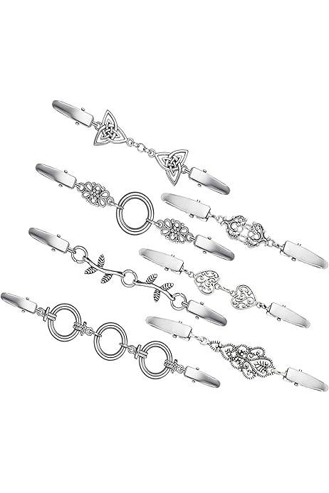 Clip Vintage Per Maglioni E Cardigan - Set Da 4 Con Catena Metallica Dorata - Accessorio Elegante Per Sciarpe E Collier