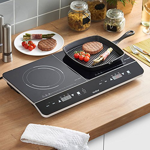 VonShef Digital 2800W Twin Induction Hob – Double Electric Cooking Hob in Black - Versatile & Fully Portable