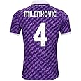 ACF Fiorentina Nameblock Number Home Nikola Milenkovic 4 Collezione Ufficiale 2023/2024, Adulto White