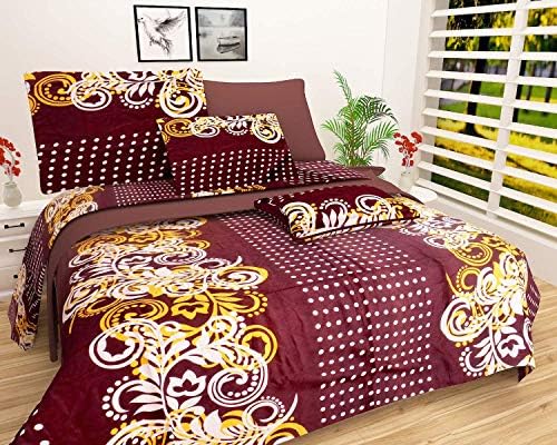 R.B.TRADERS Designer Microfiber 3PCS. BEDSHEET Sets(1 Double BEDSHEET with 2 Pillow Covers)