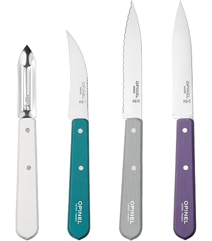 Coffret Les Essentiels Fifties Opinel - 4 Couteaux Cuisine Couleurs Mandarine Poivre Tilleul Rose