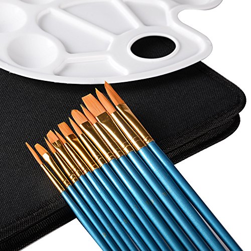 CONDA Artist 12stk Pinsel-Set mit Palette für Wasserfarben Öl Acryl Malerei - 9