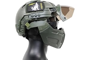 AQ ZXDC Casco Airsoft con maschera tattica e visiera, set di caschi militari spessi 5 mm, per BB Sport CQB CS Game Cosplay