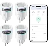 SwitchBot Mini Matter-f&auml;hig Plug with Power Control, 4 Pack, WiFi, Compatible with Alexa, Google Home, Apple Home and Home As