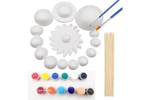 Artong Solar System Model Kit for Kids Includes 14PCS Mixed Sized Foam Balls, 12PCS Bamboo Sticks, 12 Color Pigments, 2PCS Painting Brushes for School Science Projects and DIY Planet Handcraft