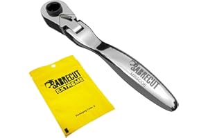 SabreCut MRSC06 Flex Head Minigrzechotka, 6,3 mm, HEX 1/4", kwadratowy chwyt ze stali nierdzewnej, profesjonalna, 72 zęby, ręczna, 1 szt.