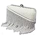 Produktbild Clutch Abendtasche Lady Long Abendtasche White Pearl Perlen Clutch Handtasche Handtasche Quaste Drill Dekoration Umhängetasche für Hochzeiten Prom