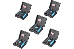 NMD&LR Pack of 5 Plastic Protective Storage Case Boxes Compatible with Battery of Gopro 9/10/11 Hero Cameras; Multifunctional Battery Case Organizer with Memory Card Slot