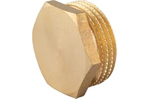 konst-install Messing Stopfen 3/4 Zoll (Ø 26,4mm) Außengewinde, Rohrstopfen AG mit Sechskant, Endstopfen aus Gewindefitting, Messing Fittings, für Heizung, Trinkwasseranlage geeignet