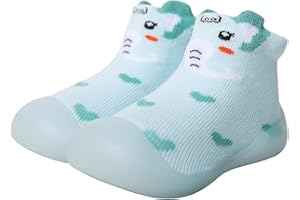 TOLALER Skarpety dziecięce, antypoślizgowe buty do raczkowania, buty do chodzenia boso, miękkie, dziane, śliczne kreskówki, buty do nauki chodzenia 9-36 miesięcy