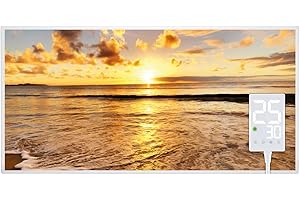 Heidenfeld Infrarotheizung HF-HP105 | 𝟭𝟬 𝐉𝐀𝐇𝐑𝐄 𝐆𝐀𝐑𝐀𝐍𝐓𝐈𝐄 - 1000 Watt - Bis 25 m² - Infrarot Heizkörper - Elektroheizung mit Thermostat - Überhitzungsschutz (1000 Watt, Strand)