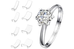 QIANFENG Lot De 8 Ajusteur Bague Invisible,Reducteur Bague,RéDucteurs D'Anneau,Ajusteur Invisible,Ajusteur De Taille De Bague, Incrustation De Bague Grand,Petit,Pour Doigt,Bague,Incrustations De Bague, Baguier