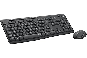 Logitech MK295 Silent Combinación de Teclado y Ratón Inalámbricos con SilentTouch, Seguimiento Óptico, Tecnología Inalámbrica sin Demoras, 90% Menos de Ruido, QWERTY Español, Negro