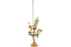 Disney Traditions Figura de Lumiere de La Bella y La Bestia para Colgar, Diseñada por Jim Shore, Enesco