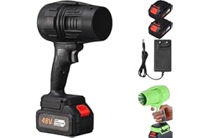 LONVGRT Seese Pro - Ultra Light, Ultra Powerful Blower, Electric Cordless Leaf Blower Handheld, Cordless Turbo Super Power Air Duster, Mini Jet Dry Fan for Lawn, Patio, Outdoors(Black,2 Battery)