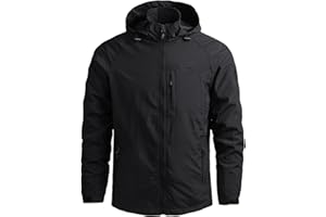 OlyljpinZ Chaqueta al Aire Libre para Hombres Chaqueta de senderismo Impermeable Ligeras chaqueta de entretiempo primavera otoñoCortavientos Cazadoras Deportiva Abrigo Antiviento Aire Libre softshell