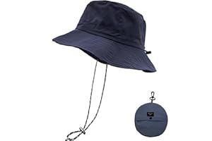lifwimner Imperméable Pêche Chapeaux,Chapeau de Soleil pour Femme,Seau Pluie Chapeau Menton Lacets Séchage Rapide Packaging Boonie Safari Outdoor UV