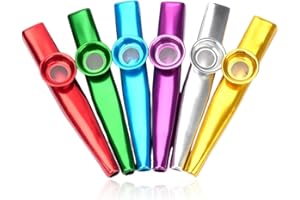 WEDDHUIS 6 Piezas de Kazoos, 6 Colores, Mirlitón Silbato Trompeta Kazoo Metal Infantil Gran Regalo para Amantes de la Música, Silbato Carnaval Kazoo, Instrumento Pito Carnaval Cadiz Cazu
