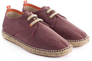 ABARCA Espadrilles für Herren aus Jute und Terra-Stoff, handgefertigt, lässiger Blucher-Schuh mit flexiblen, weichen und atmungsaktiven Schnürsenkeln.