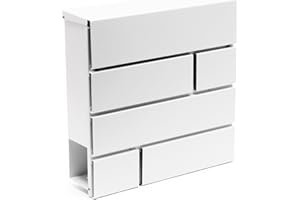 Wiltec Cassetta postale V14 con vano portagiornale, verniciata a polvere, bianca