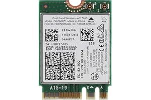 ASHATA Carte WiFi sans Fil, Mini Carte réseau sans Fil 2.4g/5G Dual Band Vitesse 867M + 300M Support Bluetooth 4.0 Interface NGFF / M2 pour Intel AC 7265