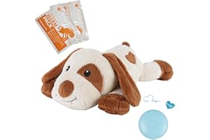 WEOK Heartbeat Puppy Toy with Heat Packs for Pets,Dog Heartbeat Toy for Separation Anxiety Relief, Puppy Toy with Heartbeat Stuffed Animal Anxiety Calming Behavioral Aid Plush Toy for Dogs Cats Pets